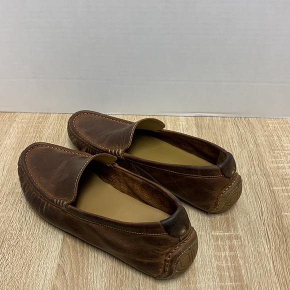 Men's Brown Leather Driving Shoes Loafers 9W EE wide - Picture 4 of 8